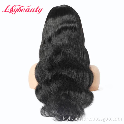Lsy Beauty Hot Selling Side Part Indian Body Wave U Part Wig With Clips Natural Human Hair Wigs Blended With Natural Hair